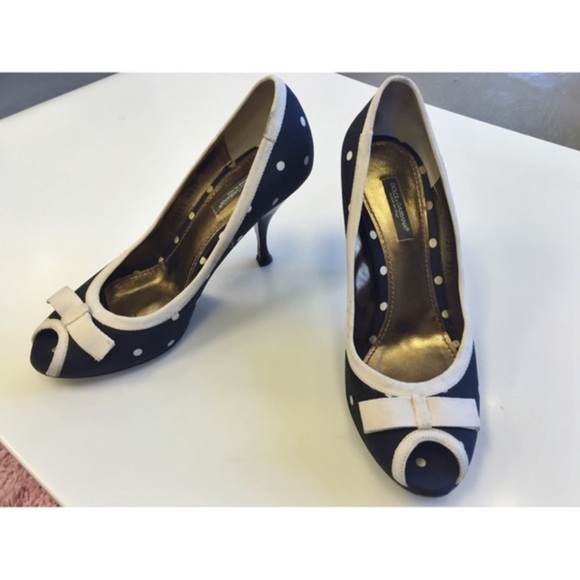 Dolce & Gabbana Black Pep Toe. Polka Dots - Picture 2 of 5